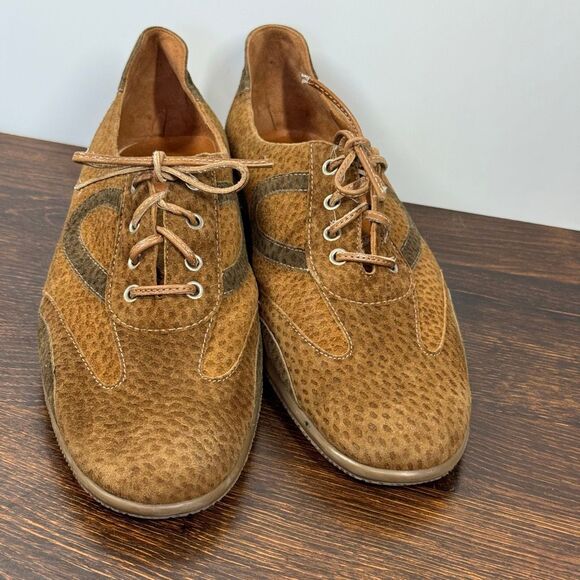 Chiarini Women’s lace up tan leather suede shoe size 9 insole 10” - Picture 2 of 7